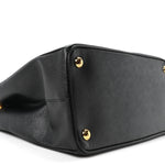 Saffiano Small Galleria Double Zip Tote Black