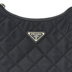 Tessuto Nylon Stitched Shoulder Bag Black
