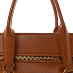 Grained Calfskin Tote Tobacco