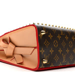 Monogram Calf Hair Spikes Iconoclasts Christian Louboutin Tote Red