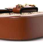 New Canvas Charisma Calfskin Crystal GG Monogram Mini Horsebit 1955 Shoulder Bag Camel Ebony