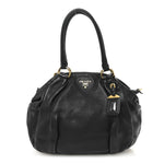 Vitello Daino Shoulder Bag Black