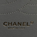 Caviar Quilted Jumbo Double Flap Grey