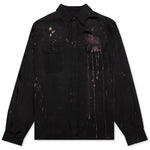 Viscose Button Up W/Bleach - Black