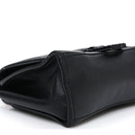 Shiny Box Calfskin Strass Hourglass Top Handle Bag XS Black