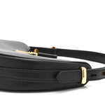 Soft Calfskin Mini Arque Shoulder Bag Black