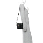 Patent Matelasse Monogram June Box Bag Black