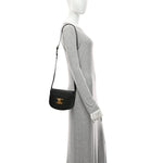 Shiny Calfskin Besace Clea Triomphe Black