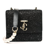 Coarse Glitter Pearl Varenne Shoulder Bag Black