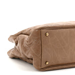Glazed Caviar Quilted Small Shiva Tote Beige