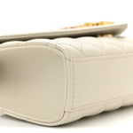 Grain De Poudre Textured Mixed Matelasse Triquilt Small Monogram Satchel Crema Soft