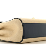 Canvas Calfskin Teen Soft 16 Shoulder Bag Vanilla Navy