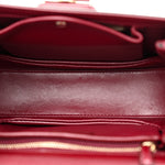 Boarded Dyana Lux Calfskin Web Monochrome Small Bamboo 1947 Top Handle Bag Rosso Ancora