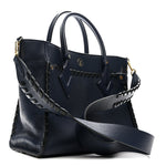 Calfskin Mahina Braided On My Side MM Navy Blue
