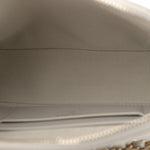 Caviar Quilted Classic Clutch With Chain Light Grey