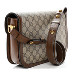 GG Supreme Monogram Horsebit 1955 Shoulder Bag Beige Brown Sugar