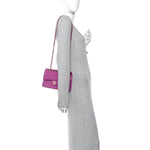 Lambskin Quilted Small Double Flap Purple