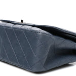 Caviar Quilted Jumbo Double Flap Dark Grey