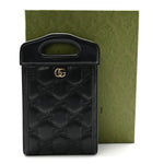 Calfskin GG Matelasse Mini Top Slip Handle Crossbody Bag Black Natural