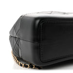 Aged Calfskin Quilted Small Gabrielle Backpack Black