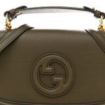 Roxy Calfskin Medium Blondie Top Handle Bag Forest Green