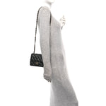 Lambskin Quilted Mini Square Flap Black