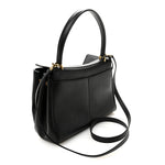 Natural Smooth Calfskin Small Rodeo Top Handle Handbag Black