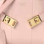 Snakeskin XS Hug Bag Rose Bon Bon