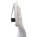 Grained Calfskin Caro Double Pouch Black