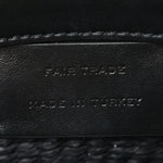 X MIFUKO Raffia Calfskin Mini Chain Basket Black
