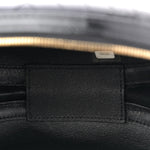 Lambskin Embroidered Chevron Quilted La Pausa Tassel Clutch Black