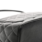 Caviar Quilted Medallion Tote Black