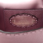 Metallic Cuoio Roma Sellerissima Nappa Sintetica Tape Stitch Mini Baguette Rosa Placca Argento