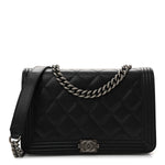 Caviar Quilted Boy Wallet On Chain WOC Black