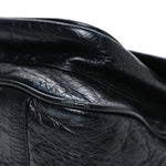 Crocodile Embossed Lambskin Monogram Medium Niki Chain Satchel Black