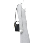 Grained Calfskin Small Spin Tote Black