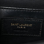 Grain De Poudre Textured Mixed Matelasse Triquilt Small Monogram Satchel Black