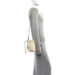 Grained Calfskin Micro Marcie Bucket Bag Misty Ivory