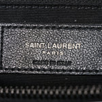 Calfskin Y Quilted Monogram Monochrome Large Loulou Chain Satchel Black