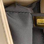 Calfskin Chevron Quilted Small Boy Flap Light Beige