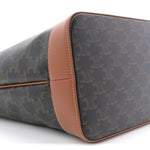 Triomphe Canvas Calfskin Medium Cabas Bag Tan