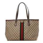 GG Supreme Monogram Medium Ophidia Shopping Tote Brown