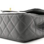 Caviar Quilted Mini Handy CC Flap Grey