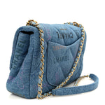 Denim Quilted Denim Large Mood Flap Blue Multicolor