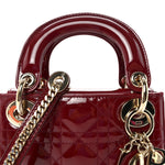 Patent Cannage Mini Lady Dior Red