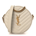 Grain De Poudre Matelasse Chevron Quilted Round Vinyle Camera Bag Crema Soft
