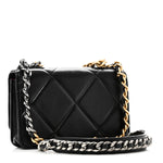 Lambskin Quilted Chanel 19 Wallet On Chain WOC Black