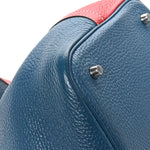 Taurillon Clemence Picotin Lock 22 MM Rouge Casaque Bleu Thalassa