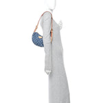 Monogram Denim Croissant MM Blue