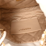 Shiny Calfskin Quilted Mini Chanel 22 White